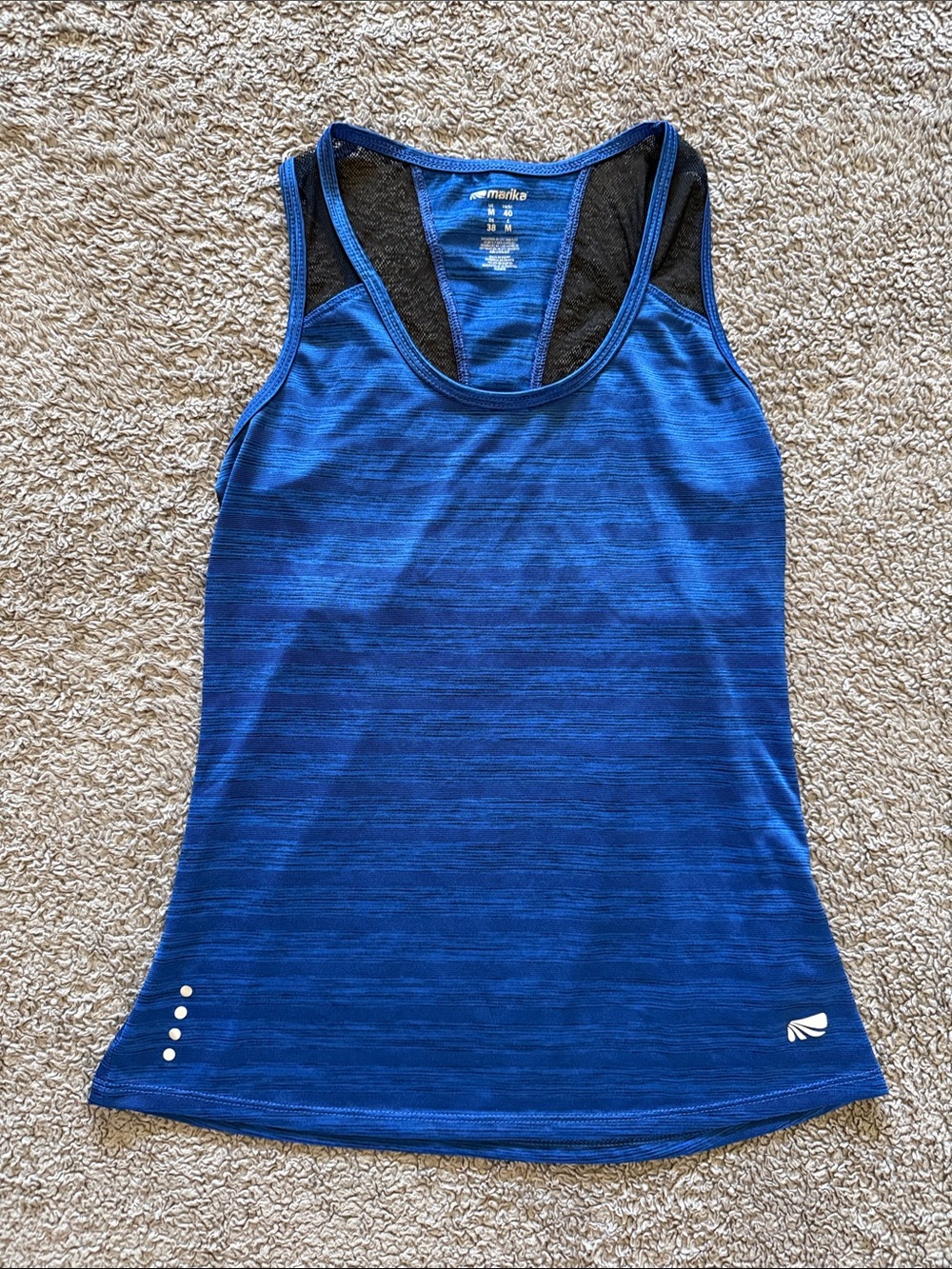 Marika Blue Racerback Performance Tank Top